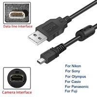 UC-E6 Digital Camera USB Data Cable Mini 8 Pin  for Nikon CoolPix Fuji Panasonic Olympus Sony 1M 1.5M