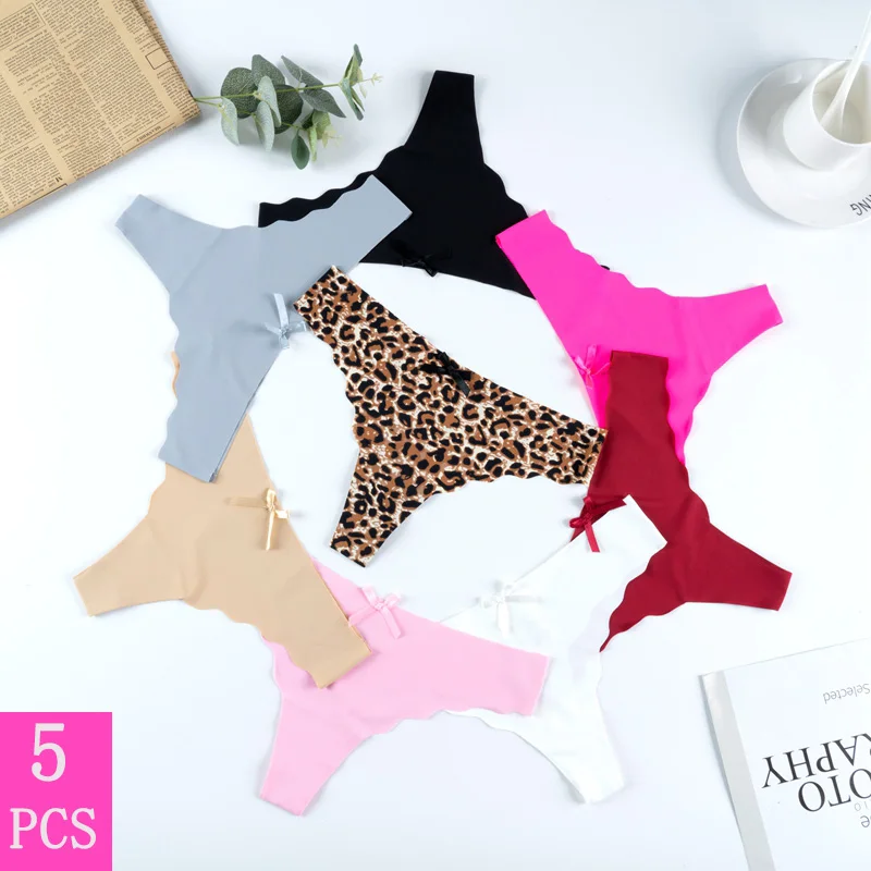5Pcs/Lot Women's Panties Underwear Viscose Seamless Briefs Low Waist Female Lingerie Summer Ultra-thin G-String Thongs