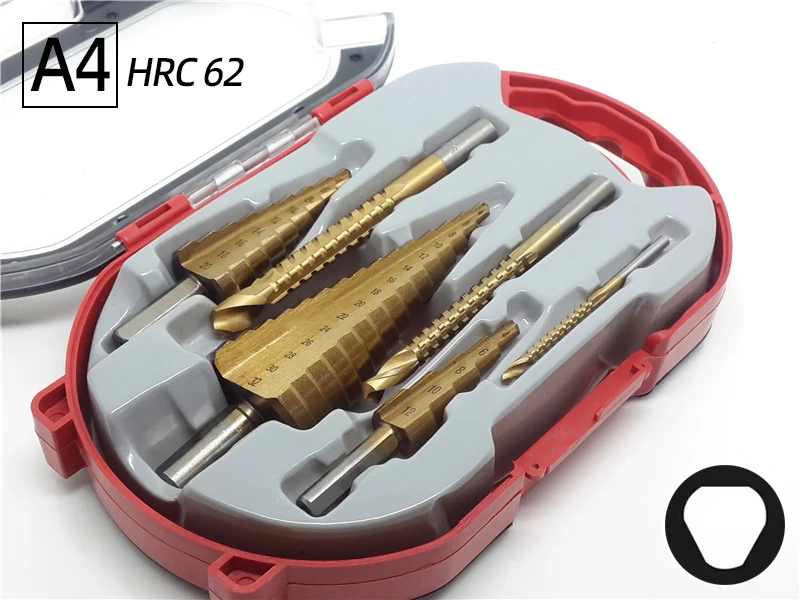 Titanium Step Drill Bit & Saw Set for Wood and Metal Cutting