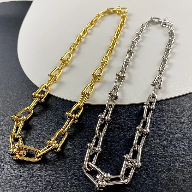 

High Quality 925 Sterling Silver Classic U Shape Horseshoe Detachable Chain Necklaces For Women Luxury Brand Jewelry Fine Gifts