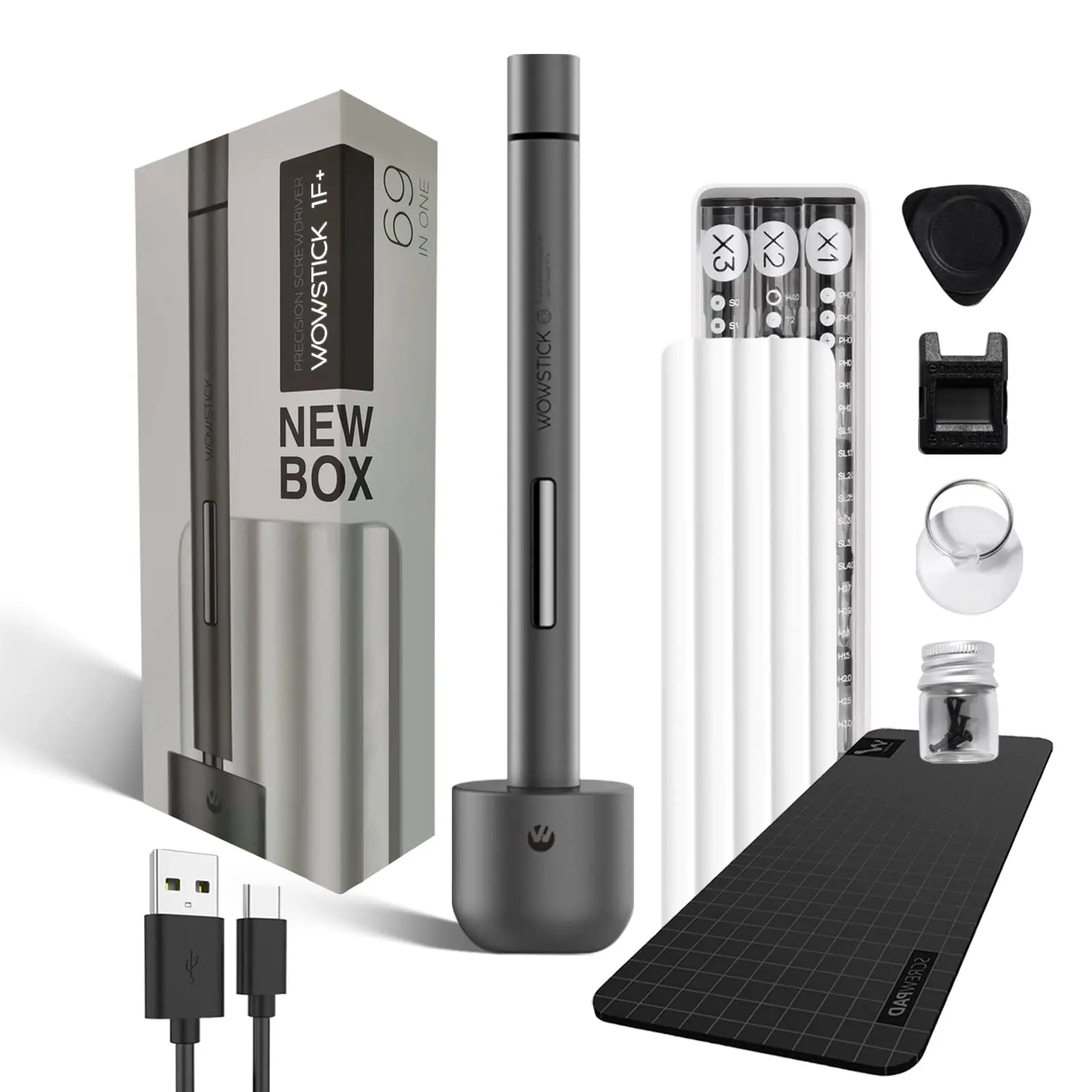 Wowstick Kits De Destornilladores De Precisión 1F TRY 20 Bits Juego De Destornilladores Electricos 1f Pro Try Destornillador De Precision De