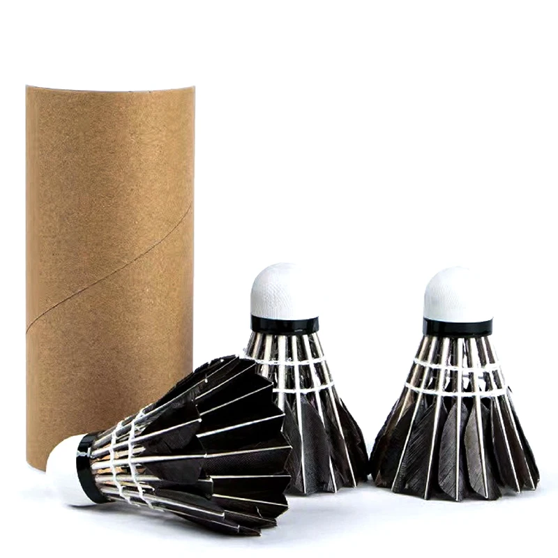 Professional Badminton Shuttlecock Black Goose Feather Badminton Shuttlecock Training Sport Ball 3/6/12pcs