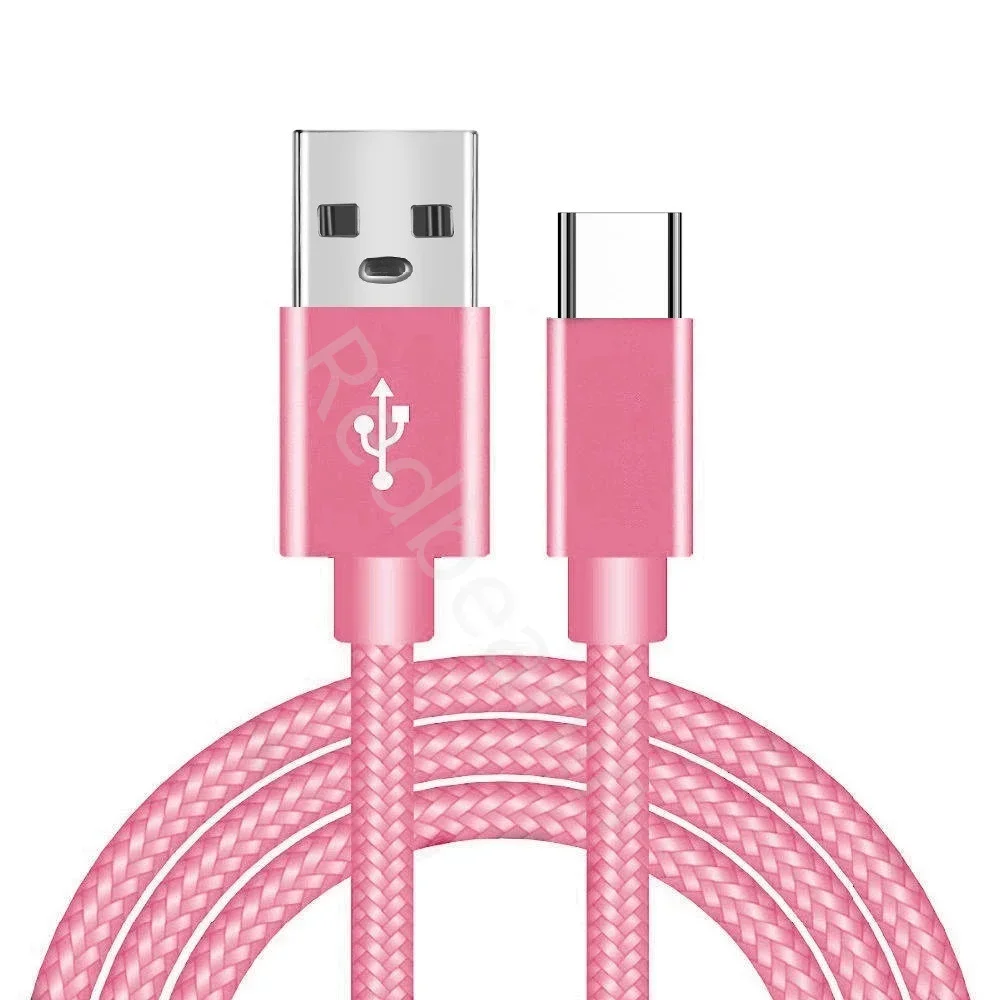 5Pack 1M 2M 3M Fast Charging Fabric Nylon Type c USb-C Data Charging Cable For Samsung s21 s22 note 20 htc lg