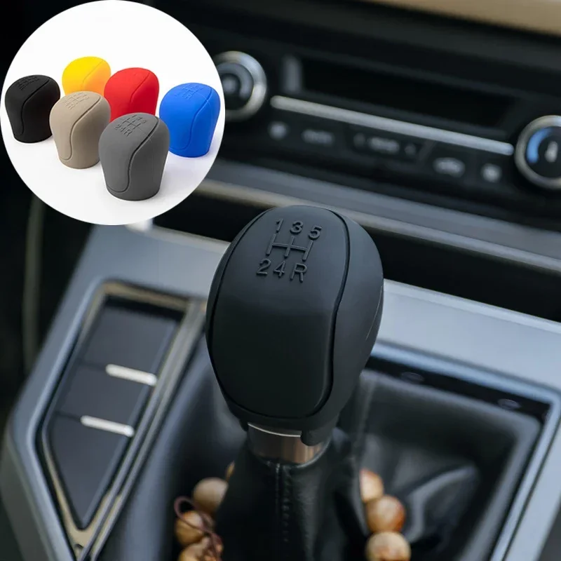 

Car Silicone Gear Shift Knob Cover Gear Shift Non-Slip Grip Handle Protective Covers Manual 5-speed Car Interior Accessories
