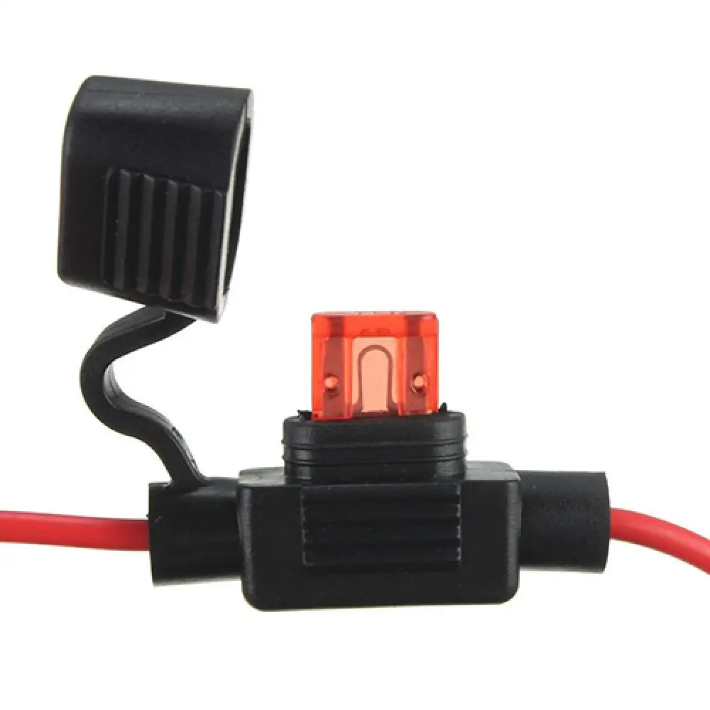 Car Auto 10A 15A 20A 30A Medium Size Waterproof Standard Blade Type Fuse Holder Damp Proof Medium Size Fuse Holder