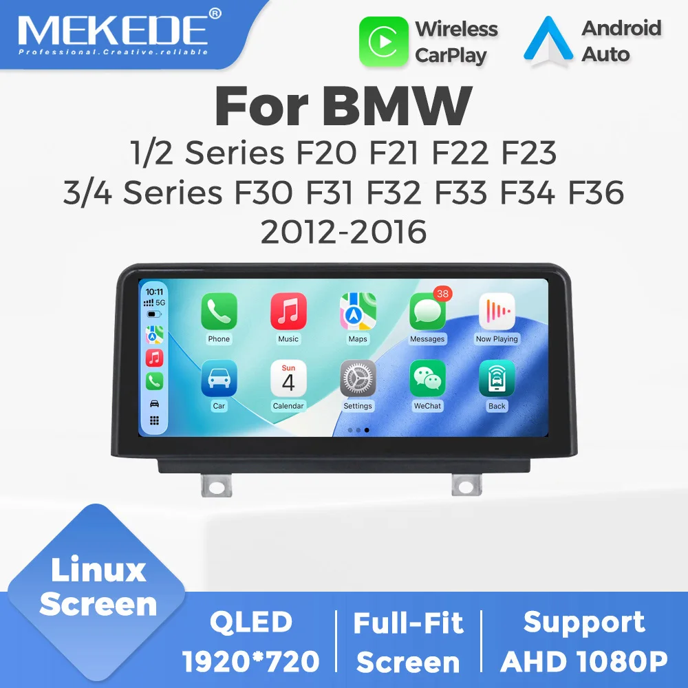 MEKEDE EU-Lagerbestand 10,25 Zoll Linux OS Autoradio GPS-Navigation DVD für BMW 1 2 3 4 Serie F20 F21 F22 F23 F30 F31 F32 F33 F34 F36 Kabelloses Carplay Android Auto Multimedia-Videoplayer Intelligentes Dual-System 1920*720 HD-Display BT ﻿ Spiegelverbindung USB