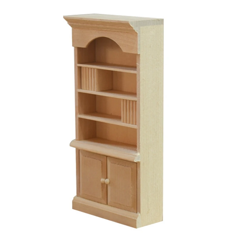 

1/12 Dollhouse Miniature Wooden Bookshelf Cabinet With Drawer Model For Dollhouse Decoration Accessories