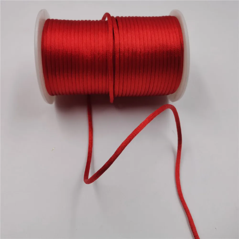 Macrame Cord 3MM Braided Silk Thread Wire DIY Chinese Knot Satin Bracelets Making Findings Beading 10 Yards