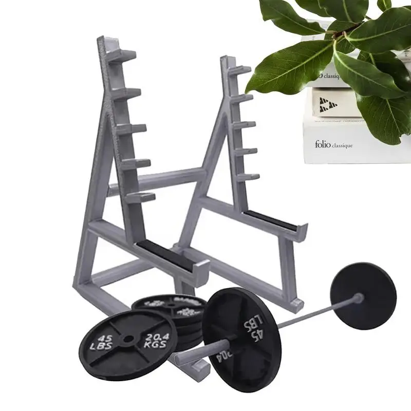 

Squat Rack Pen Holder Barbell Rack Pencil Holder Portable Gym Theme Pen Storage Squat Rack Ornaments With Barbells And Weights