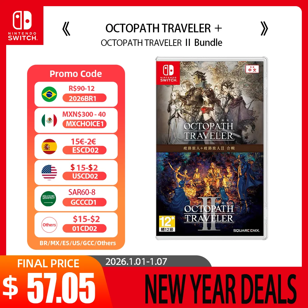 Nintendo Switch Game - OCTOPATH TRAVELER 1 + 2 Bundle - Games