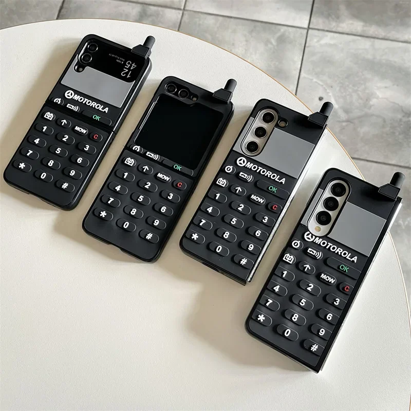 3D Retro Button Phone Pattern Shockproof Case - Enhanced Protection Cover