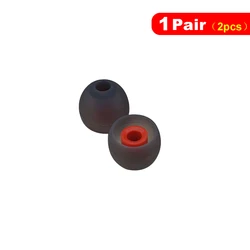 Premium Silicone Ear Tips for In - Ear Headphones - 10 Pairs (S, M, L) (Black Red 1 pair)