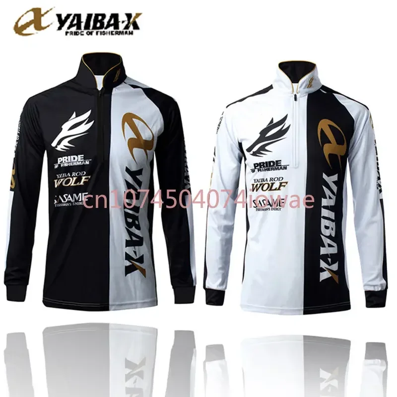 YAIBA-X 낚시 의류 남성용 빠른 건조 땀 방지 얇은 긴 소매 UV 보호 의류 낚시 셔츠 남성용