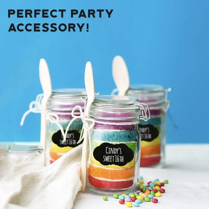 Label Stickers 48pcs/Set Erasable Chalkboard Waterproof Craft Kitchen Blackboard Bottles Tag Marker Pen