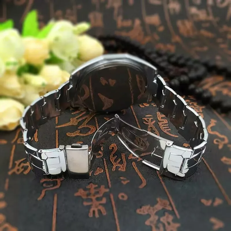 Men's large dial steel strap watch, classical watch, men's quartz watch