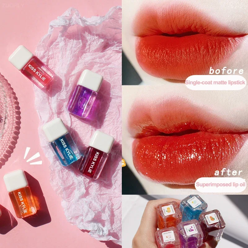 Lip Gloss Mirror Water Lip Gloss Lip Glaze Transparent Glass Oil Liquid Lipstick Lipgloss Moisturizing Natural High Gloss LipsOil Care