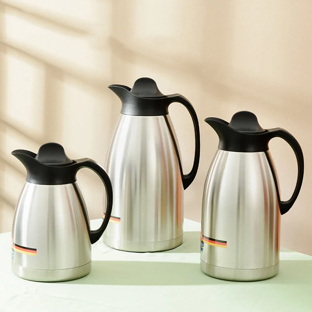 断熱コーヒーフラスコ魔法瓶 ステンレススチール 二重壁 コーヒー 紅茶 ポット 保温飲料ディスペンサー ホーム オフィス 商業用 (2L-レッド) 70オンス 保温コーヒーカラフェ 断熱コーヒー魔法瓶 ステンレススチール 断熱真空コーヒーカラフェ 保温用 二重壁断熱真空フラスコ ティーウォーター  コーヒーディスペンサー エアポット