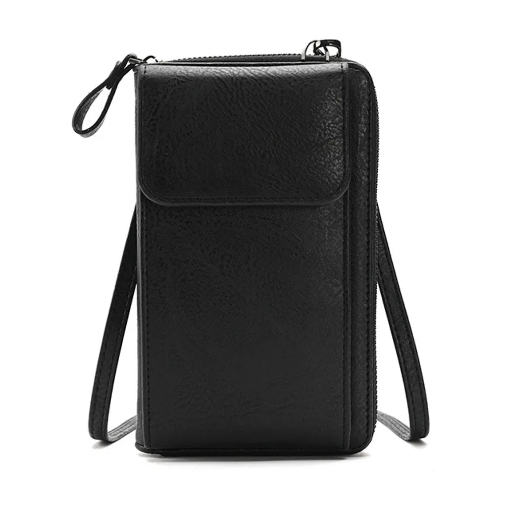PU Leather Women Pouch Bag Mobile Phone Bag Crossbody Purse Wallet Shoulder Bags