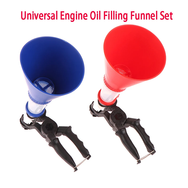 Universal Engine Oil Filling Funnel Set Plastic Adjustable Gasoline Adapters Change Equipment Car Refueling Accessories Tool Kit