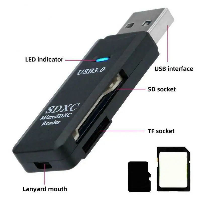 TF 메모리 카드 OTG 어댑터, PC 노트북 익스텐션 변환기, 휴대폰 카드 리더기, USB 2.0