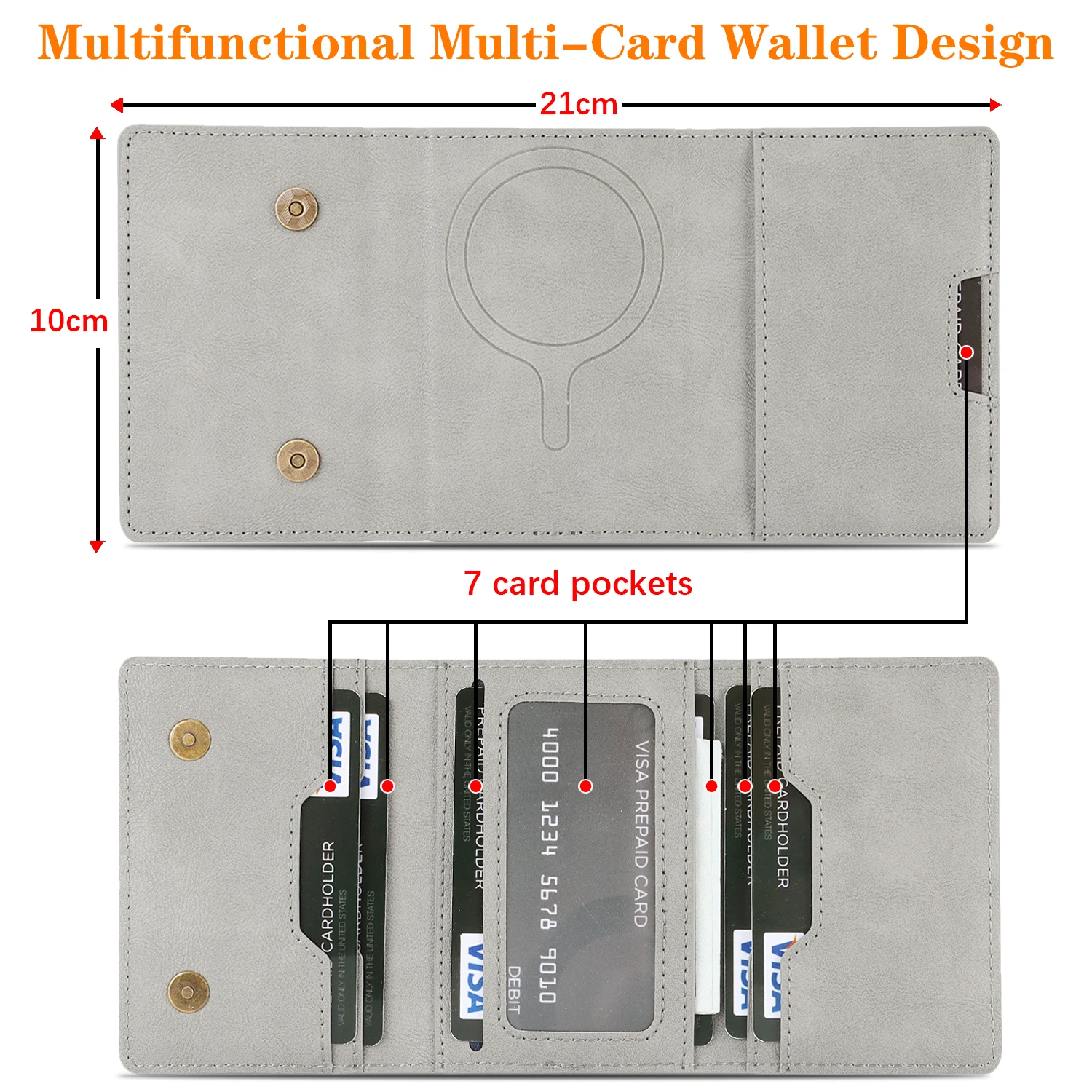 Luxury High-End Leather Foldable Mini Wallet with Strong Magnetic Closure
