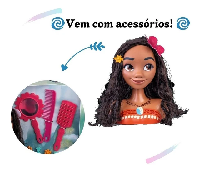 Boneca Moana Busto Cabeleireira Pentear - Cotiplás 2599 - Xickos Brinquedos