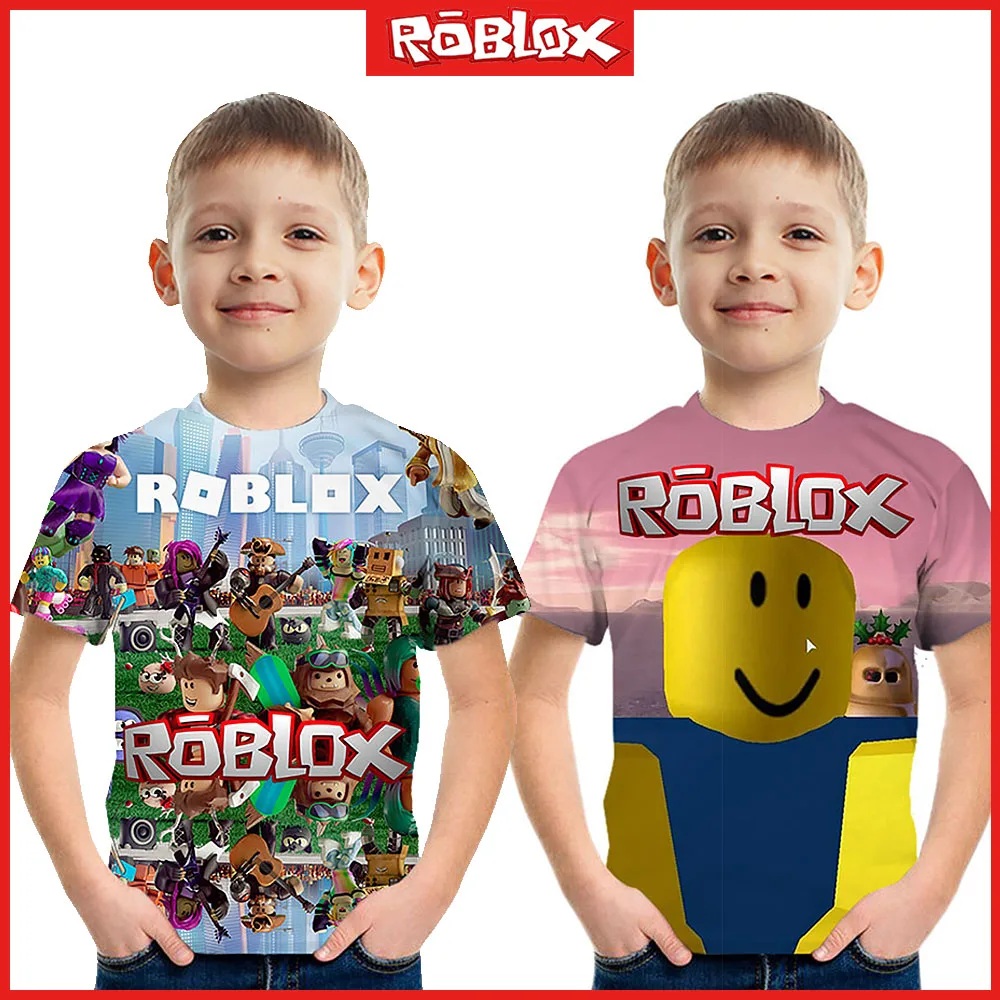 The New Roblox Casual Suit Game Anime Surrounding Two-dimensional Boys and  Girls Children's T-shirts and Shorts The Best Gift