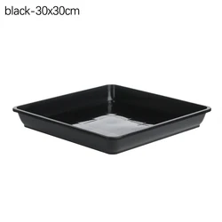 Durable Square Plastic Plant Pot Drip Trays for Indoor & Outdoor Use - Available in Brown, White, or Black (Black-30x30cm)