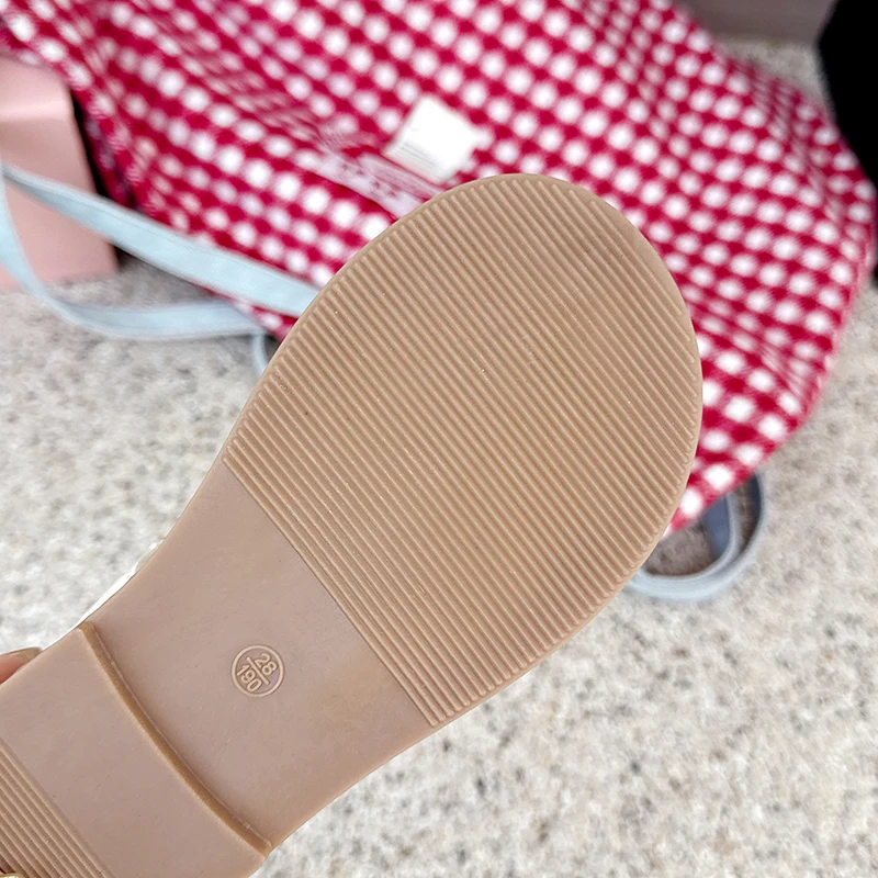 Girls Summer Non Slip Sandals Beading Bowtie Party Shoes