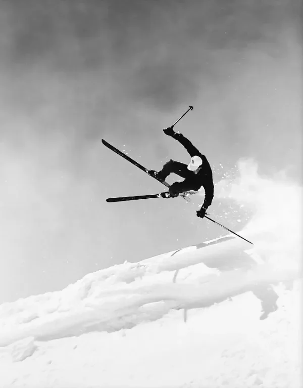 Toile peinture rétro Ski affiche noir et blanc Vintage Ski impression rétro hiver mur Art impression mur Sports d'hiver décoration murale