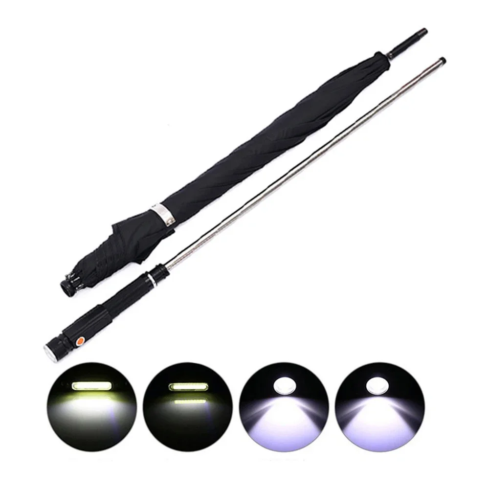 

Walking Stick 2-In-1 UV Protection Umbrella Rechargeable Waterproof Zoomable Flashlight Best for Camping Emergency