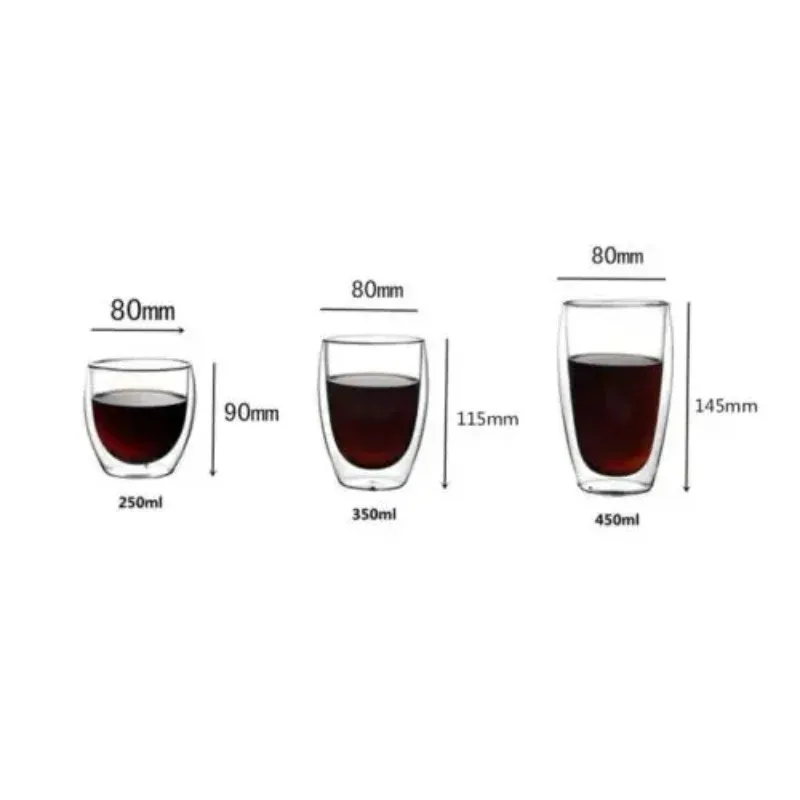 150-450ML Glass Coffee Mug Double Wall Insulated Thermal Tea Cup Double Layer Glass coffee cup tea cup coffee mug