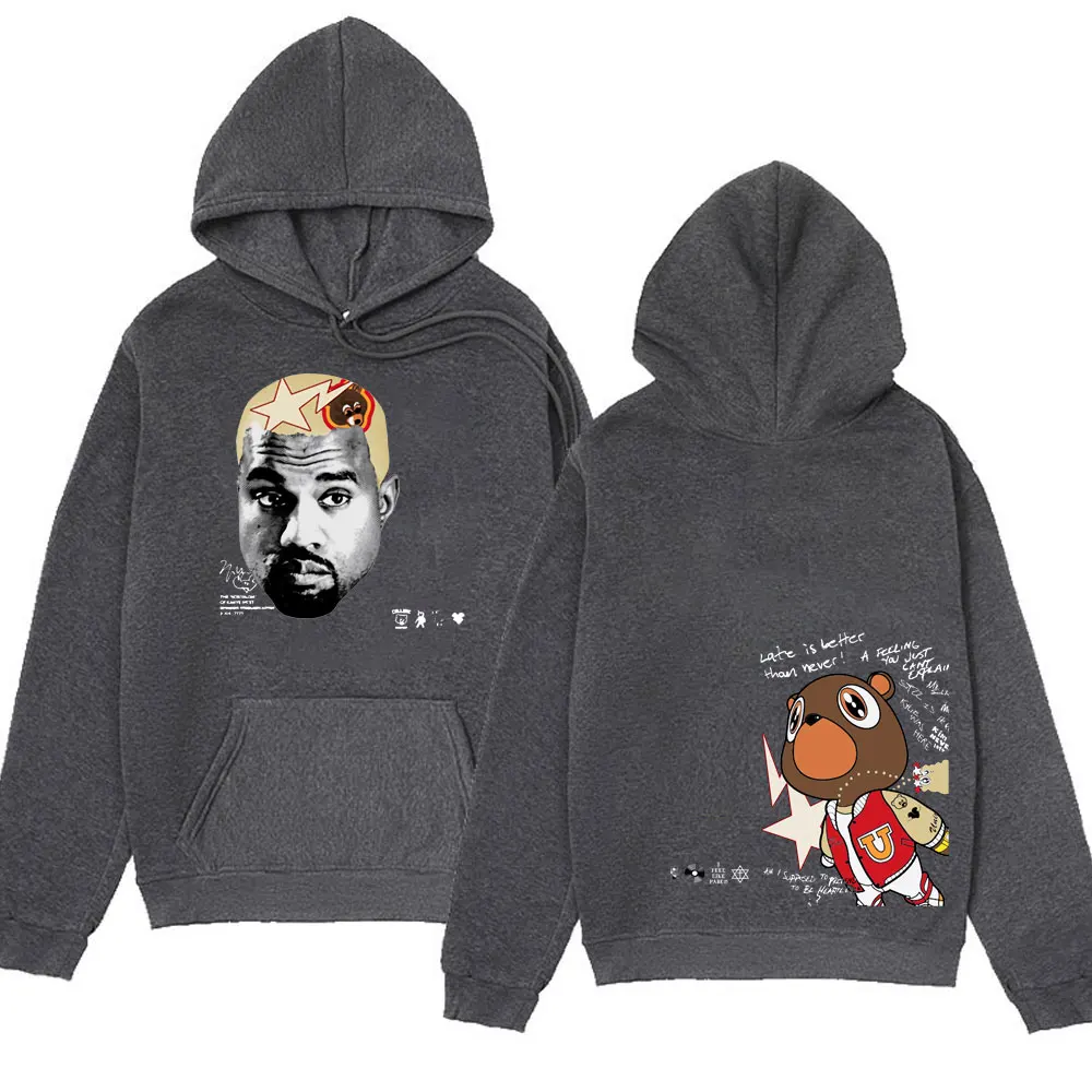 Rapper Kanye West Graduation Graphic Print Hoodie Men's Women's Fashion 90s Vintage Sweatshirts Streetwear Y2k Clothes Hoodies