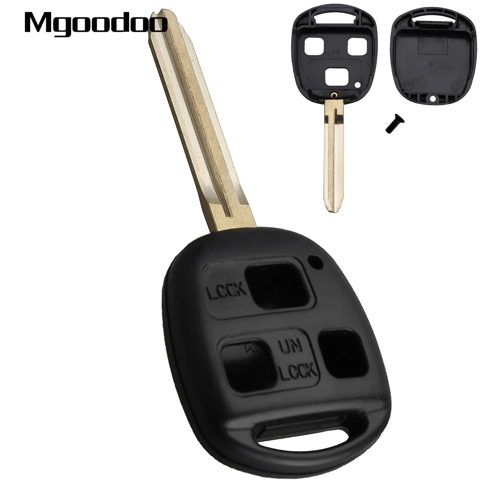 Mgoodoo 3 Buttons Keyless Entry Remote Key Shell Cover Fob For Toyota Camry Land Cruiser FJ Cruiser Uncut Blade Replacement Case xinyuexin replacement 2 3 buttons remote car key cover case fit for toyota avalon camry smart entry shell no logo