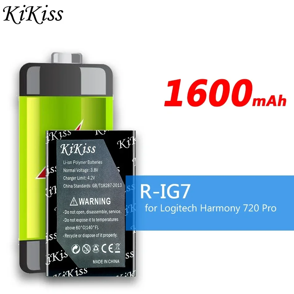 Batteria Kikiss 1600Mah R-Ig7 (Harmony 880) Per Logitech Harmony 720Pro 780 785 880Pro 885 890Pro 895 900Pro 720 Pro