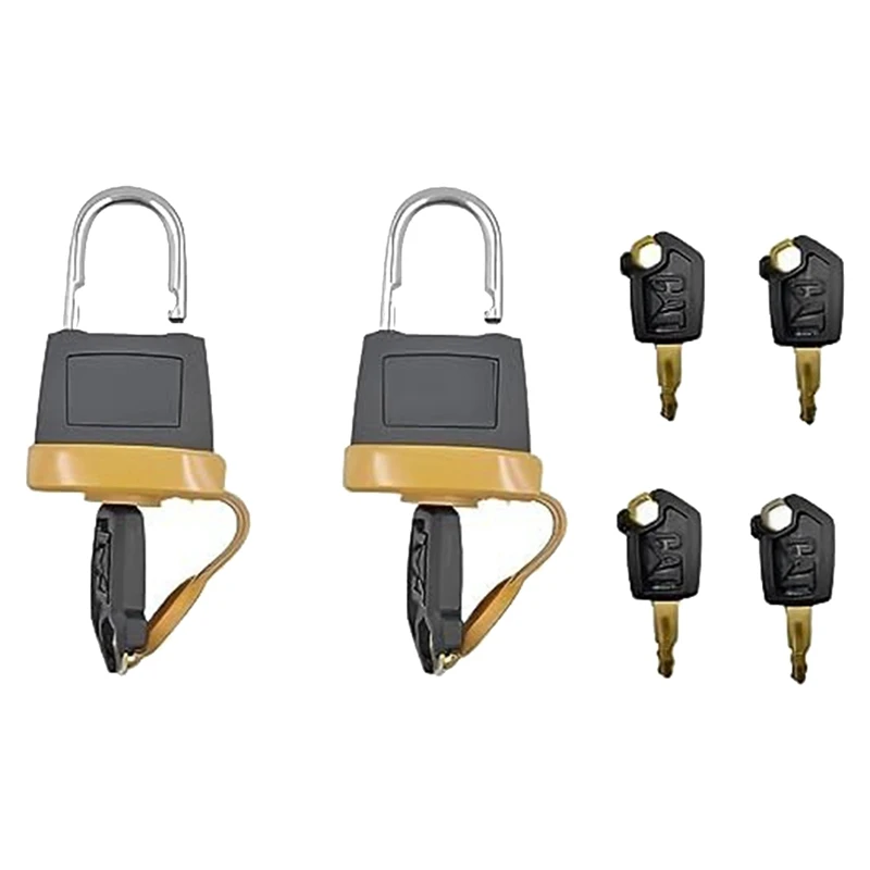 2Set 246-2641 Metal Padlock With 6Pcs 5P8500 Iginition Keys For Caterpillar Cat 20103300 2849039 7X7700 1428828