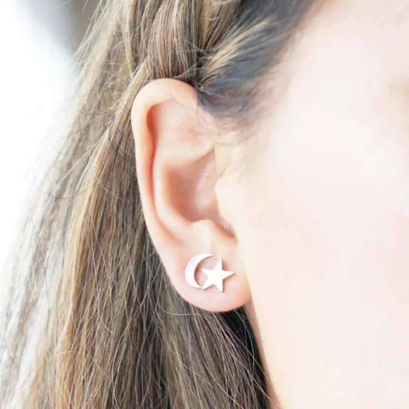 Graziosi Orecchini A Bottone In Acciaio Inossidabile 304 Con Tema Animale Forma Di Gatto 10x8mm