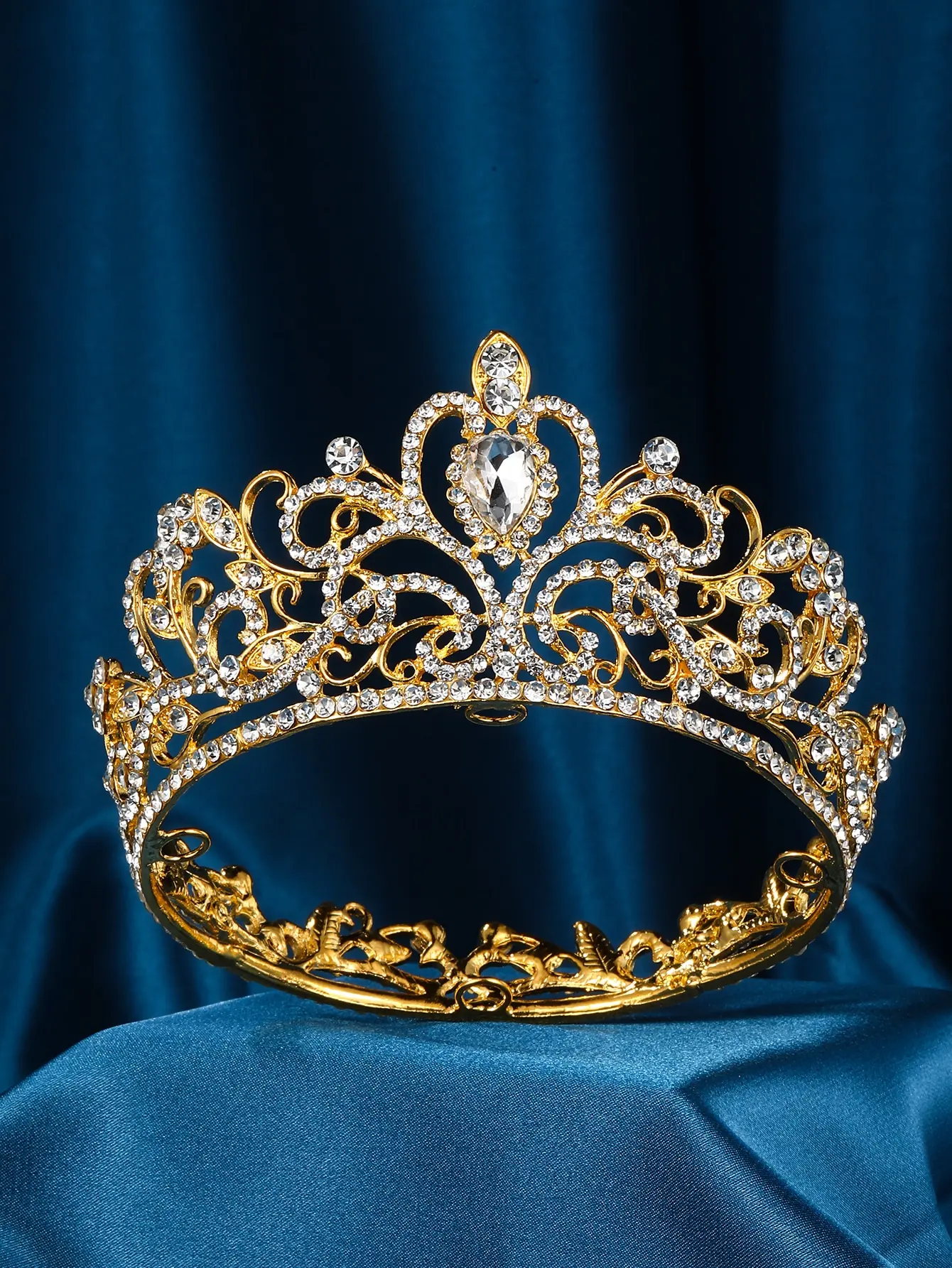 Prinzessin Krone Mit Strass - Goldene Tiara Für Hochzeit, Geburtstag & Kostüme
