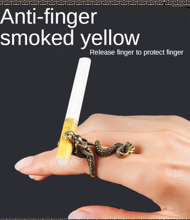 Description Picture 4 of itemCigarette Holder Dragon Ring Rack Metal Smoker Finger Clip Hand Rack Tobacco Cigarettes Smoking Accessories Gadget Men Gift