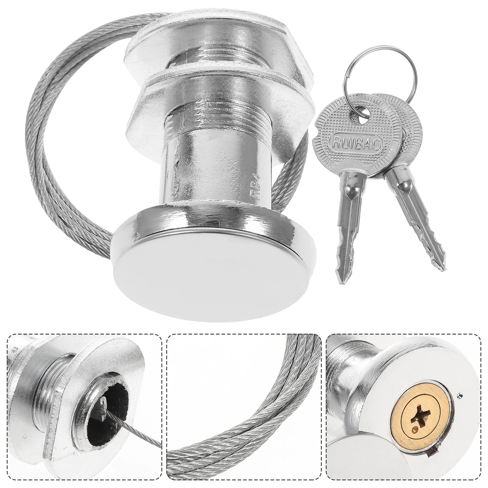 

Flap Door Lock Garage Gate Locks with Keys Replacement Shed Pull Cord Keyed Release Disconnect Emergency Hardware Copper Core