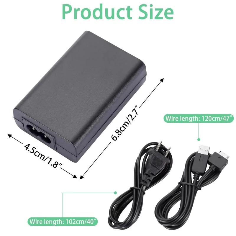 Charger AC Adapter Home Wall Charger for PSP1000 Power Supply Cord for PSV1000 EU US Plug