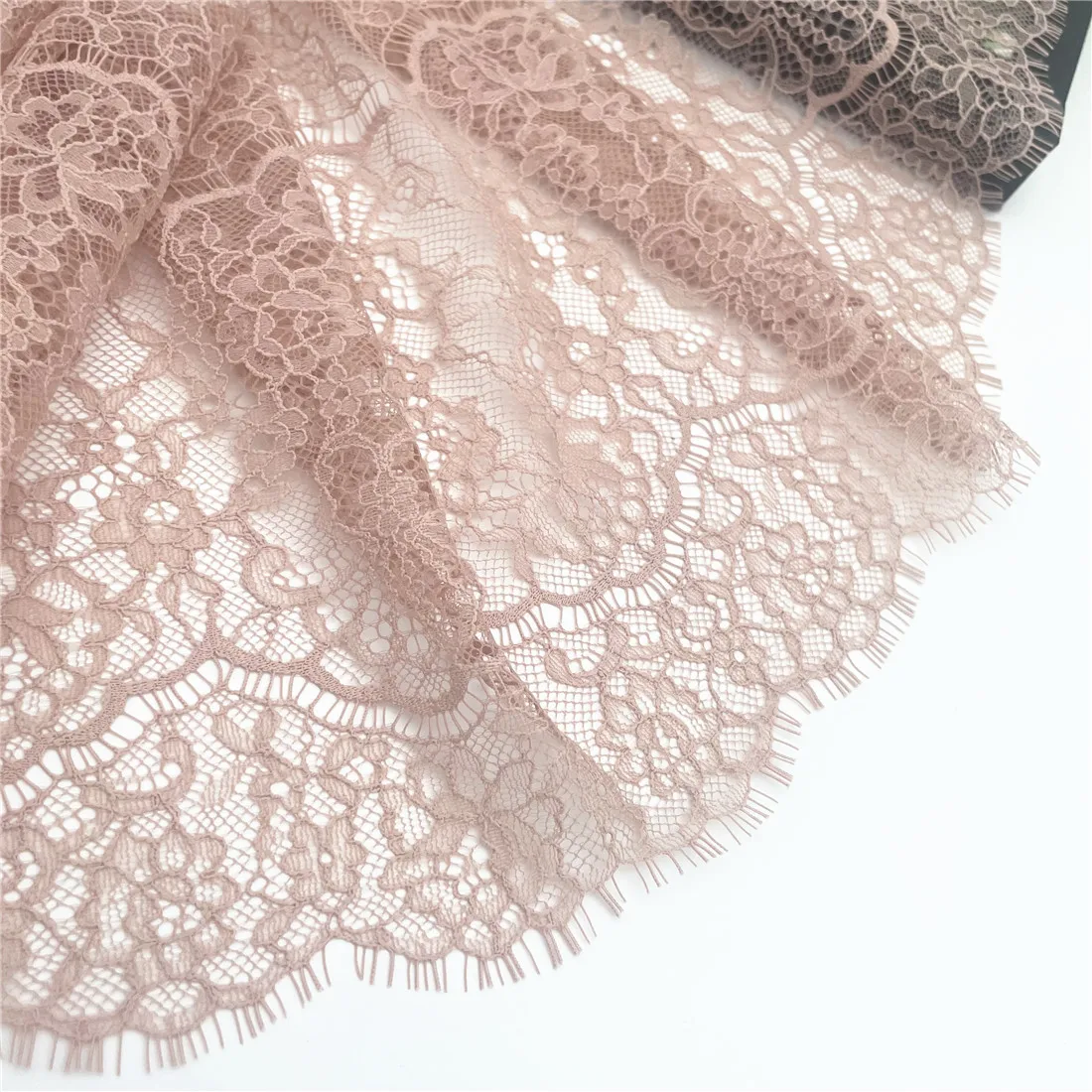 3y/lot Width 9 inch 23cm Skin Eyelash Lace Trim Non-Elastic Lingerie Sewing Craft DIY Apparel Fabric Lace Garment Material 3