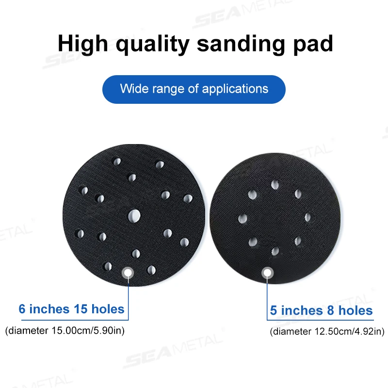 Interface Pad 2pcs 5 Inch 8 Holes 6 Inch 15 Holes Hook and Loop Soft Sponge Cushion er Pads For Sanding Disc Polish sanding discs sandpaper set polish sand paper sanding sticks sandpaper tools sander pads