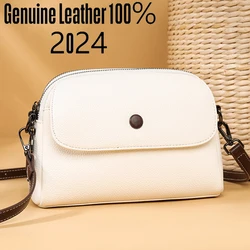 2024 High Quality Leather Women's Shoulder Bag Famous Brand Designer Female Crossbody Bags Trendy Casual Girl Handbag Wallet Sac