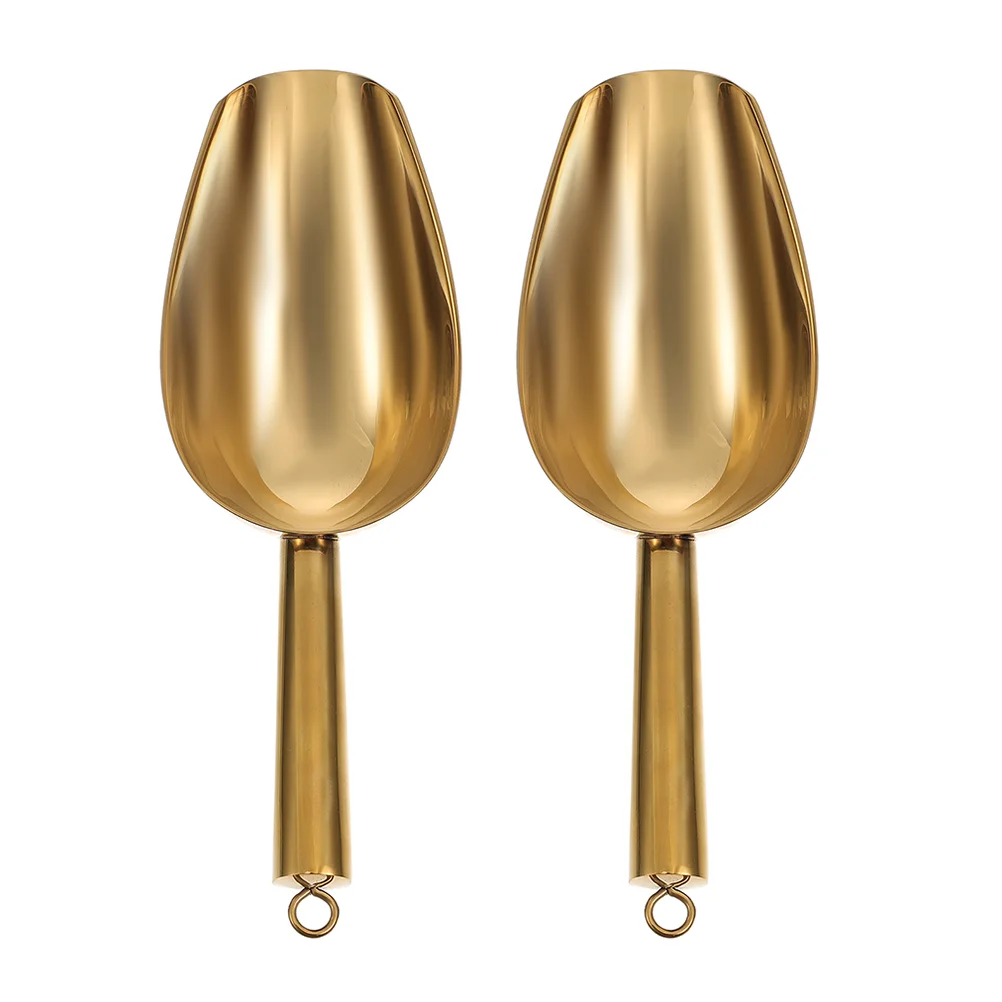 2PcsIceScoopsStainlessSteelIceScoopsBarIceScoopDryGoods