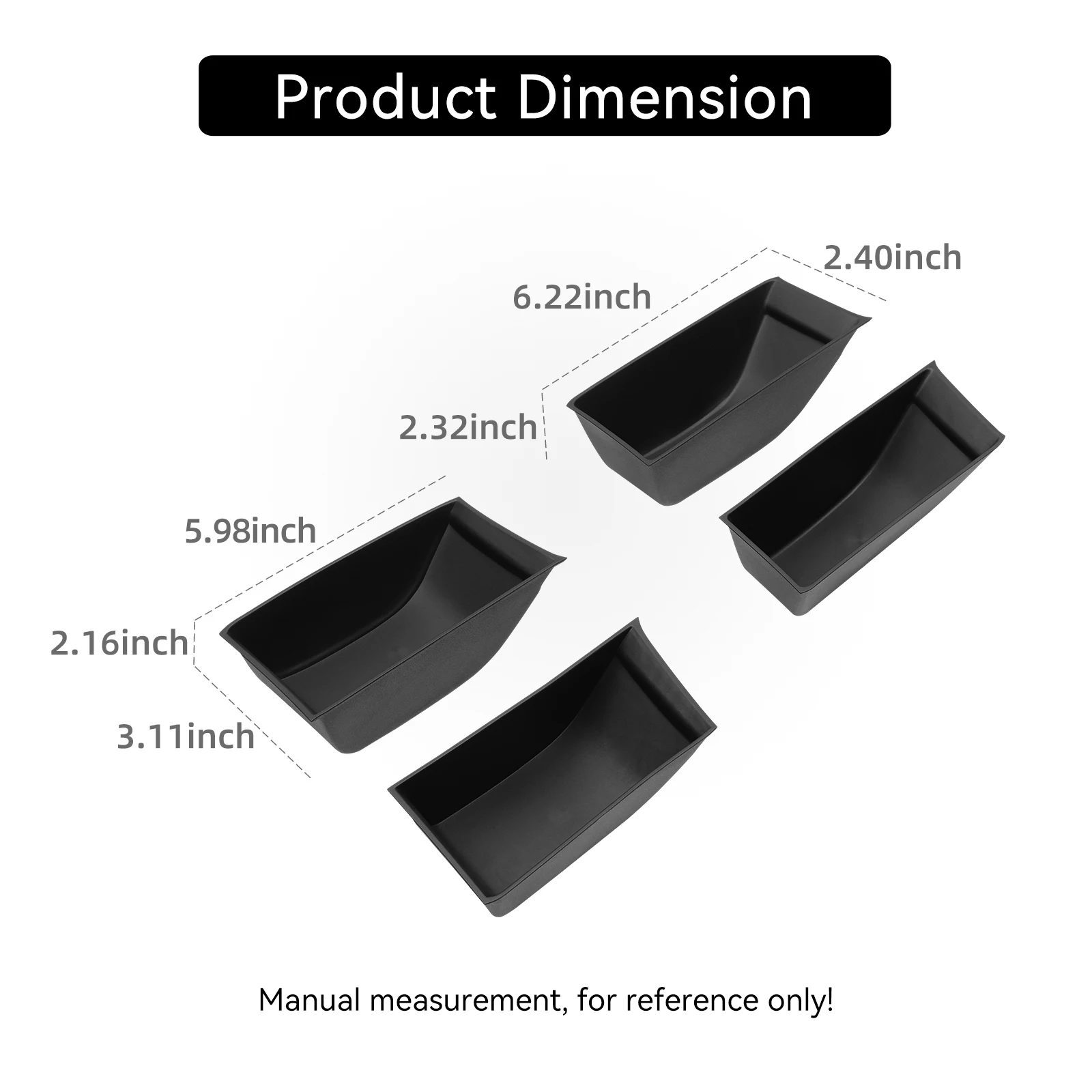 BYD Atto 3 / Yuan Plus Door Handle Storage Box Tray Set view 3