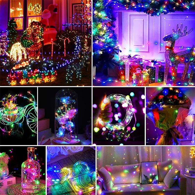 10 stücke LED Lichterkette Batteriebetriebene Lichterketten Wasserdicht Silber Draht Mond Licht Für DIY Hochzeit Party Schlafzimmer Kuchen Decoar – Detail 9
