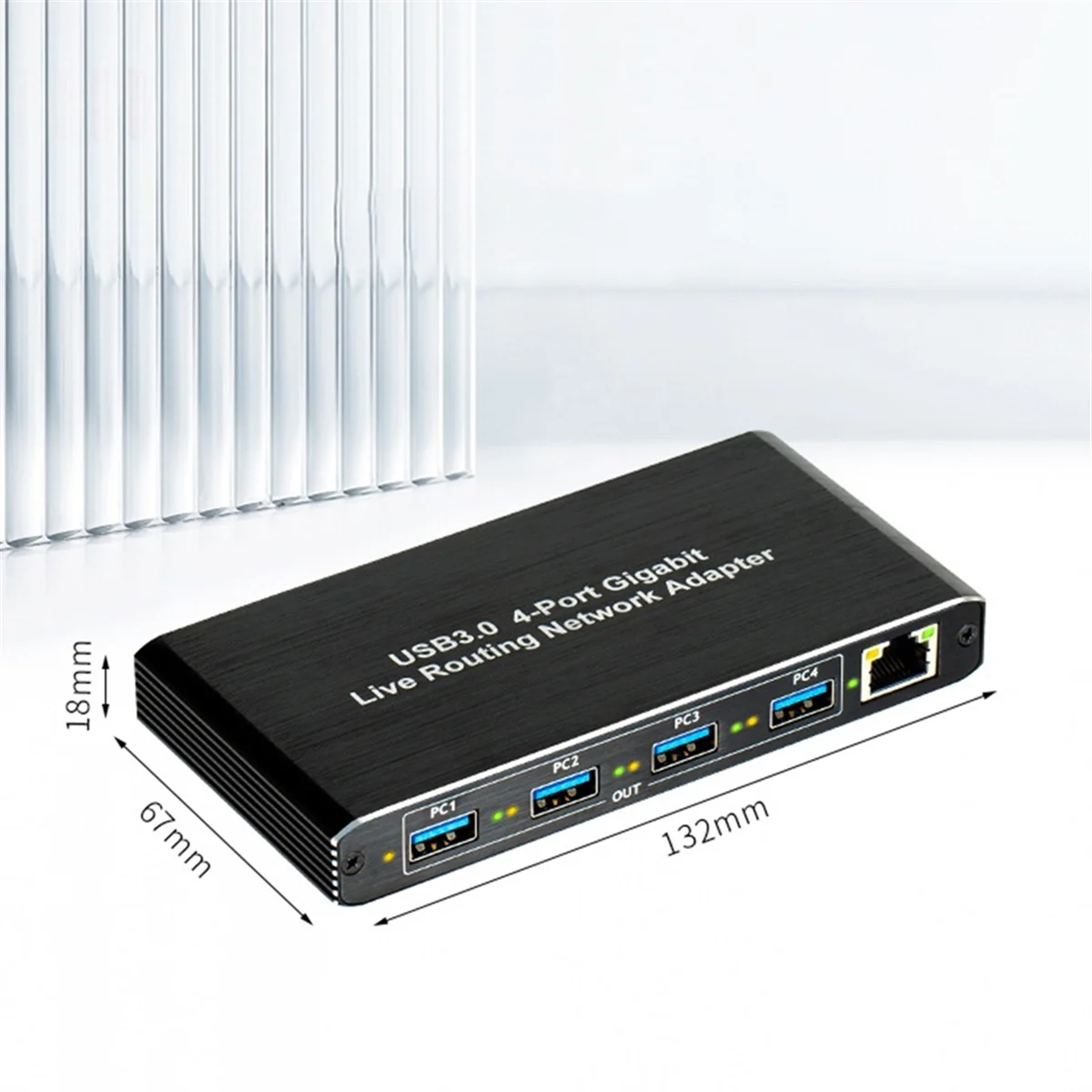 XMLX USB3.0 Gigabit Network Adapter Plug and Play Driver-Free 4-Port Gigabit RJ45,for Computers, Live Streaming Equipment