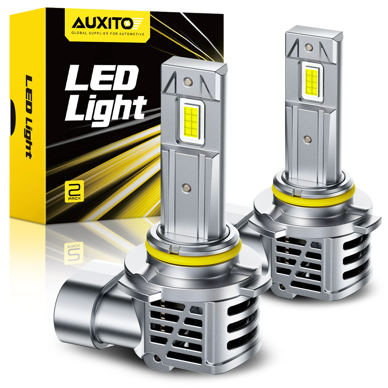 AUXITO 2 ชิ้น 9005 Hb3 LED ไฟหน้าหลอดไฟ H1 H4 H7 H13 9006 H8 H11 LED โคมไฟพัดลม Canbus รถไฟ 60 วัตต์ 30000LM 1