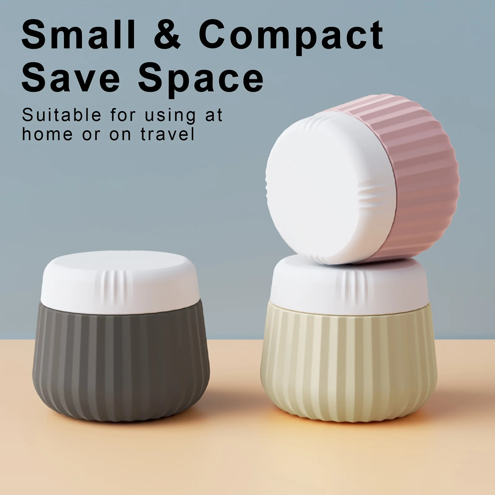 Compact Leak-Proof Silicone Travel Jars with Clear Bags - Ideal for Makeup and Creams (4-Pack)